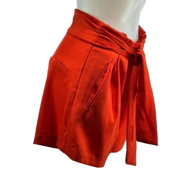 ROLYPOLY Women's High-Waisted Red Shorts Belted Stretch Cotton Blend Zips Size M - Picture 3 of 10